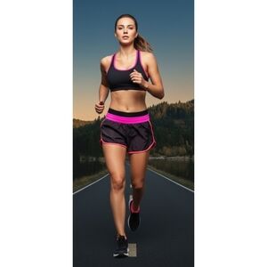 Tek Gear Drytech Running Shorts Black/Neon Size 1X